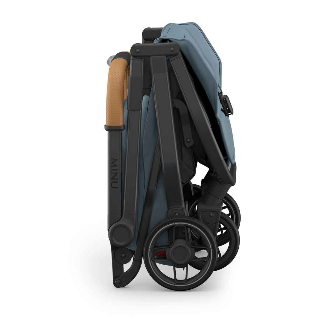 UPPAbaby Minu V3 Stroller - Dillan (Stone Blue/Carbon Frame/Sand Leather) UPPAbaby