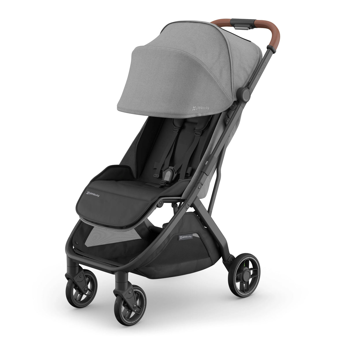 UPPAbaby Minu V3 Stroller - Greyson (Charcoal Mélange/Carbon Frame/Saddle Leather) UPPAbaby