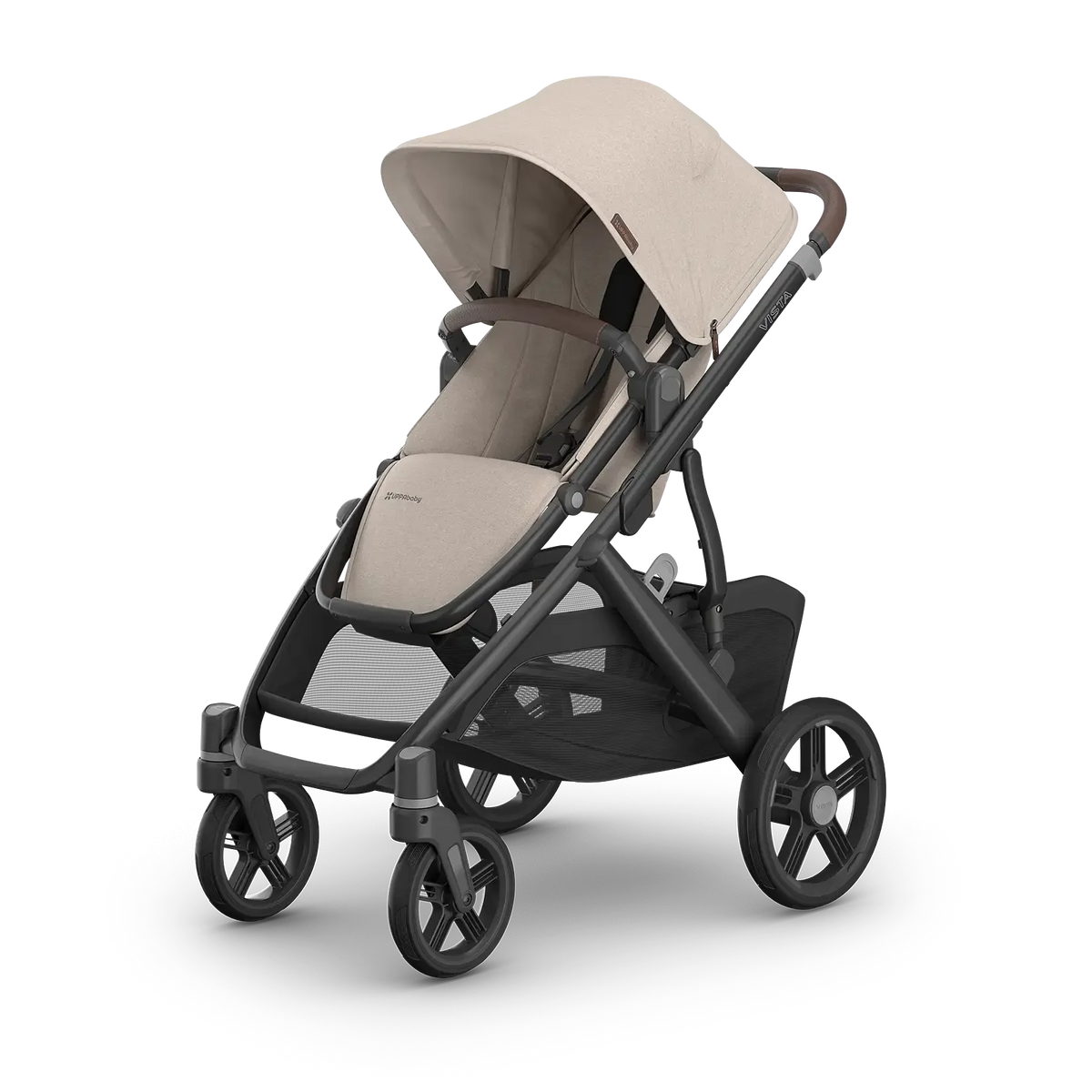 UPPAbaby Vista V3 Stroller - Ada (Sandstone Mélange/Carbon Frame/Chestnut Leather) UPPAbaby