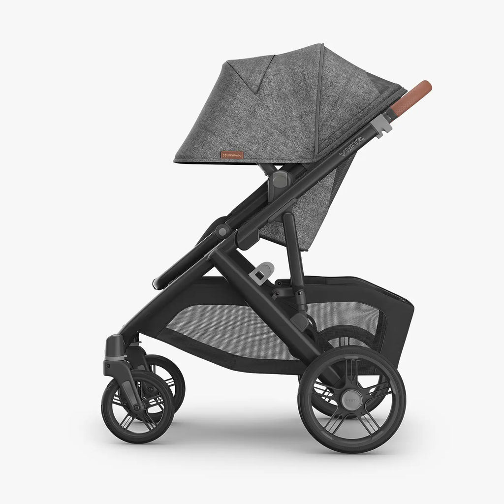 UPPAbaby Vista V3 Stroller - Greyson (Charcoal Melange/Carbon Frame/Saddle Leather) UPPAbaby