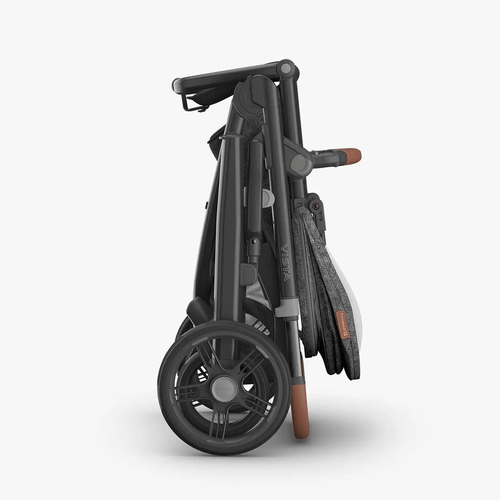 UPPAbaby Vista V3 Stroller - Greyson (Charcoal Melange/Carbon Frame/Saddle Leather) UPPAbaby