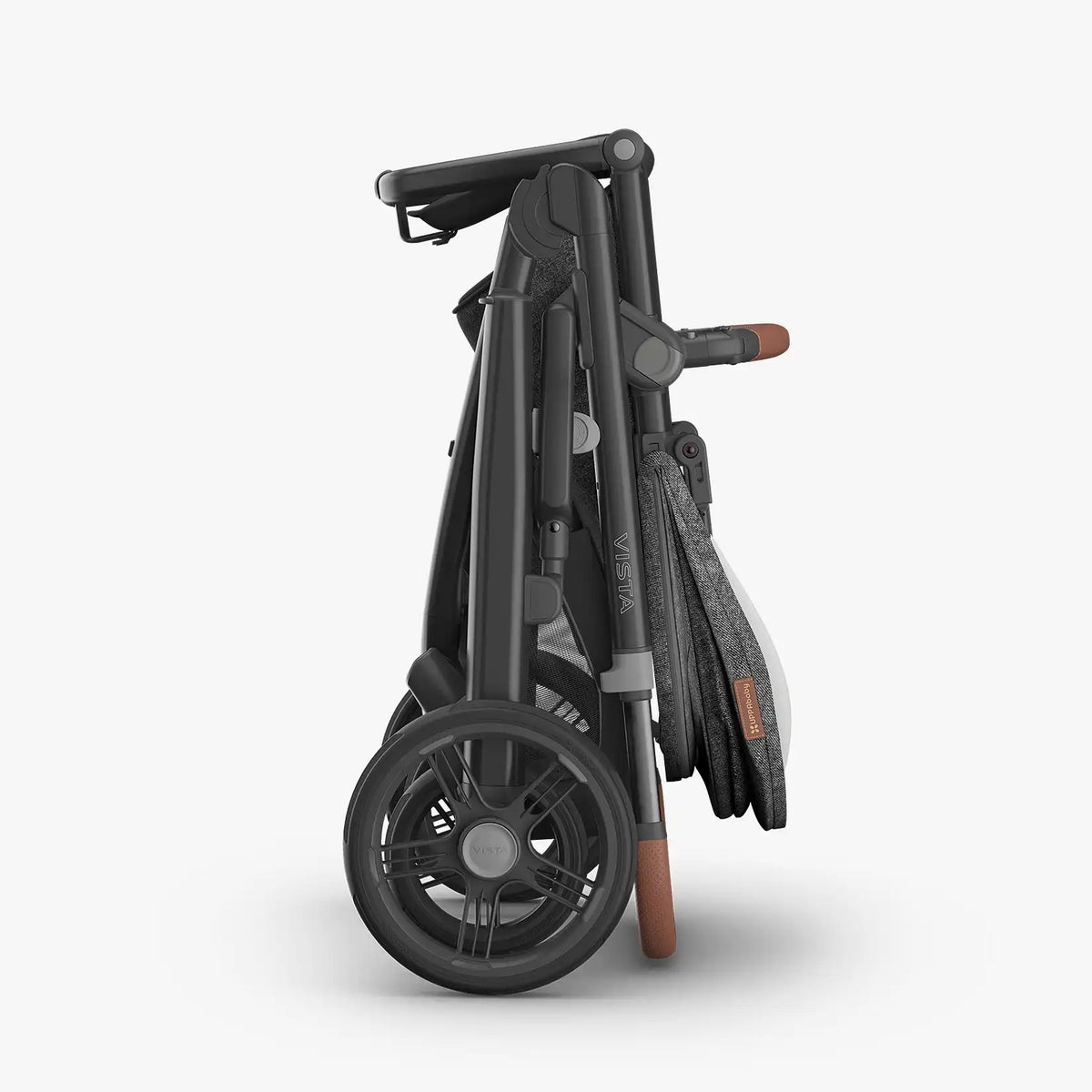 UPPAbaby Vista V3 Stroller - Greyson (Charcoal Melange/Carbon Frame/Saddle Leather) UPPAbaby