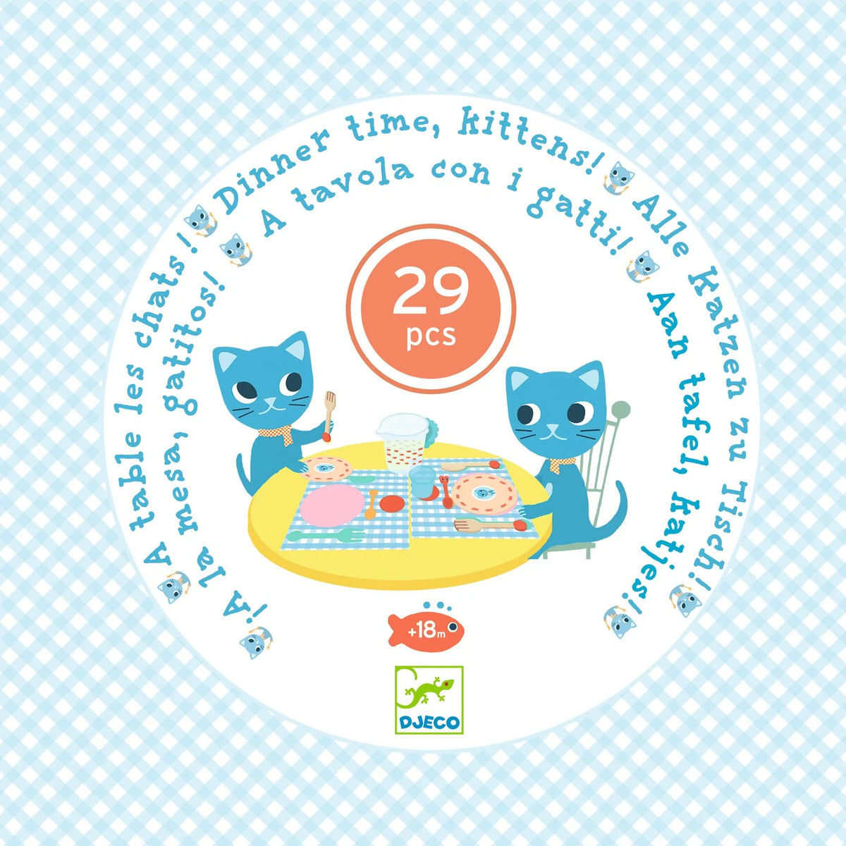 Djeco Dinner Time, Kittens Wooden Dining Set Djeco