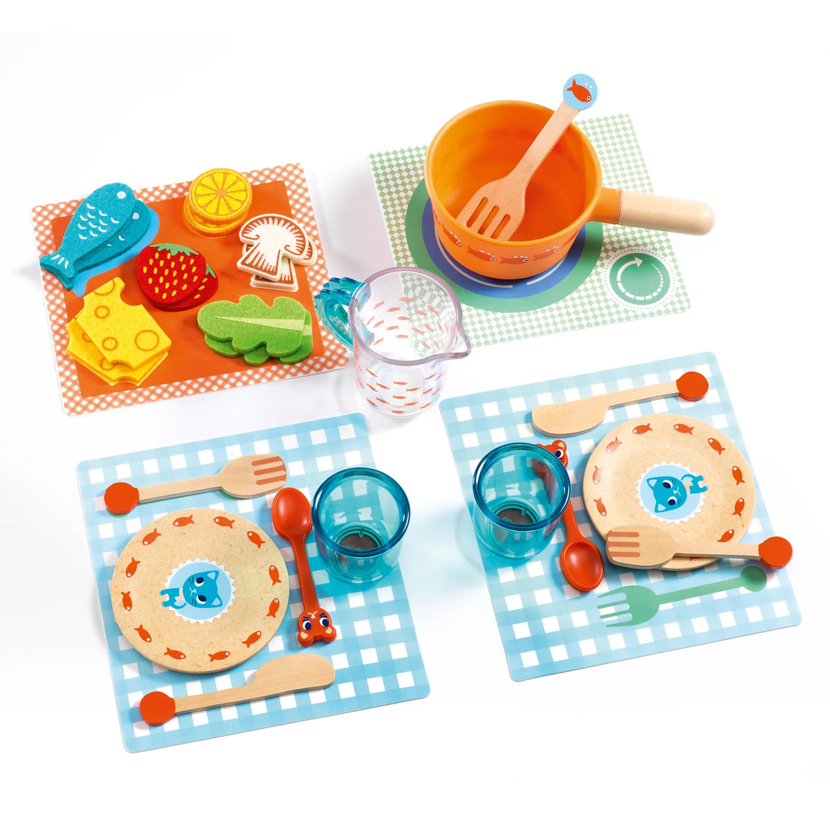 Djeco Dinner Time, Kittens Wooden Dining Set Djeco