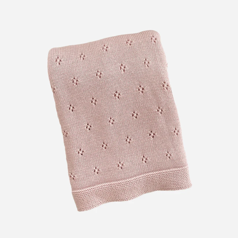 The Blueberry Hill Organic Cotton Heirloom Pique Blanket - Blush The Blueberry Hill