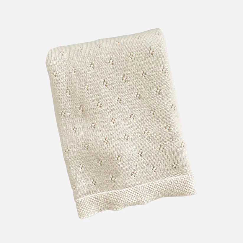 Blueberry Hill Organic Cotton Heirloom Pique Blanket - Cream The Blueberry Hill