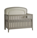 Natart Juvenile Palo Crib 5-in-1 Convertible Crib - Dove with Bouclé Beige Upholstered Headboard Panel Natart