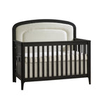 Natart Juvenile Palo 5-in-1 Convertible Crib - Dusk with Bouclé Beige Upholstered Headboard Panel Natart