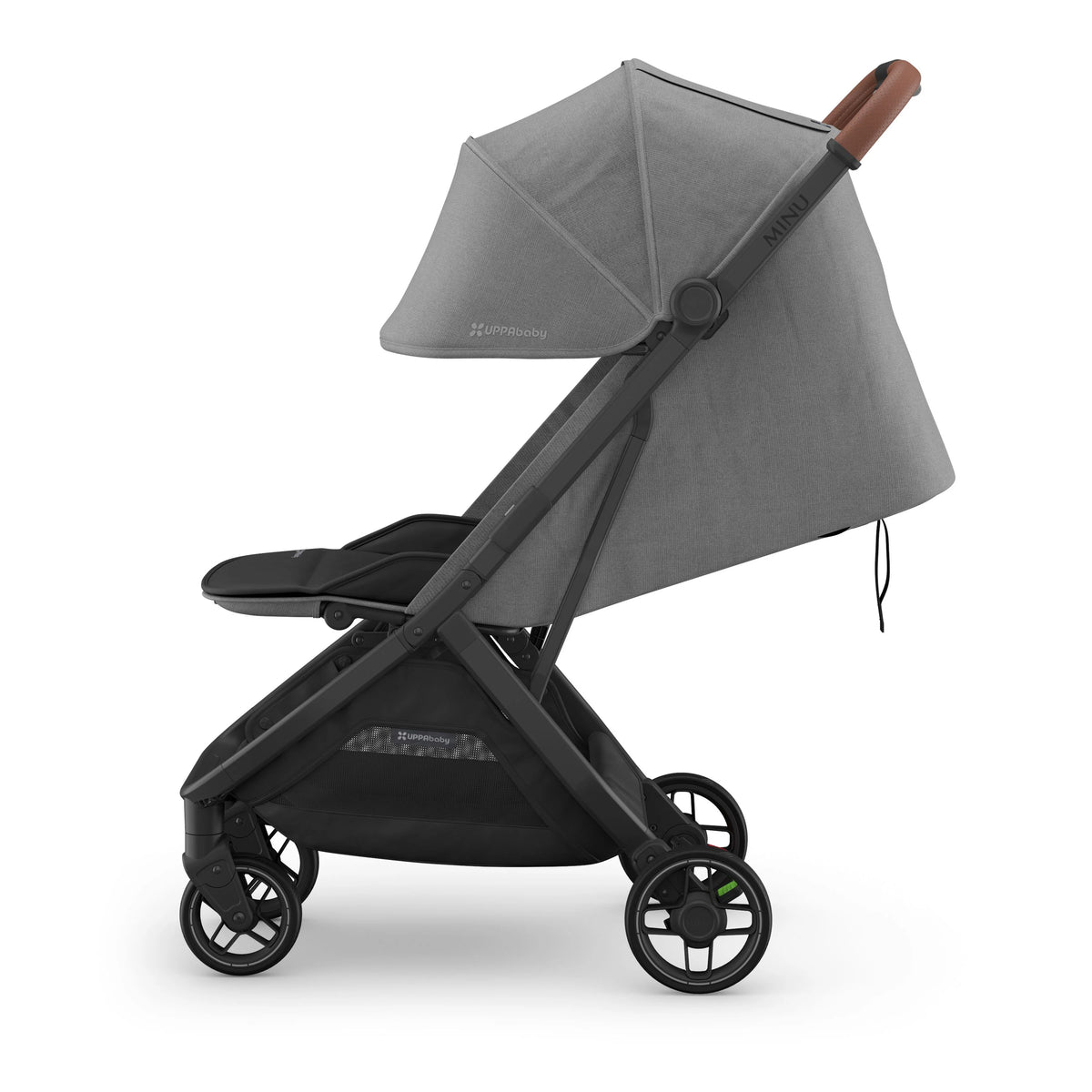 UPPAbaby Minu V3 Stroller - Greyson (Charcoal Mélange/Carbon Frame/Saddle Leather) UPPAbaby