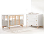 Tulip Juvenile Bjorn Classic Crib and 3 Drawer Dresser - White/Natural Tulip Juvenile