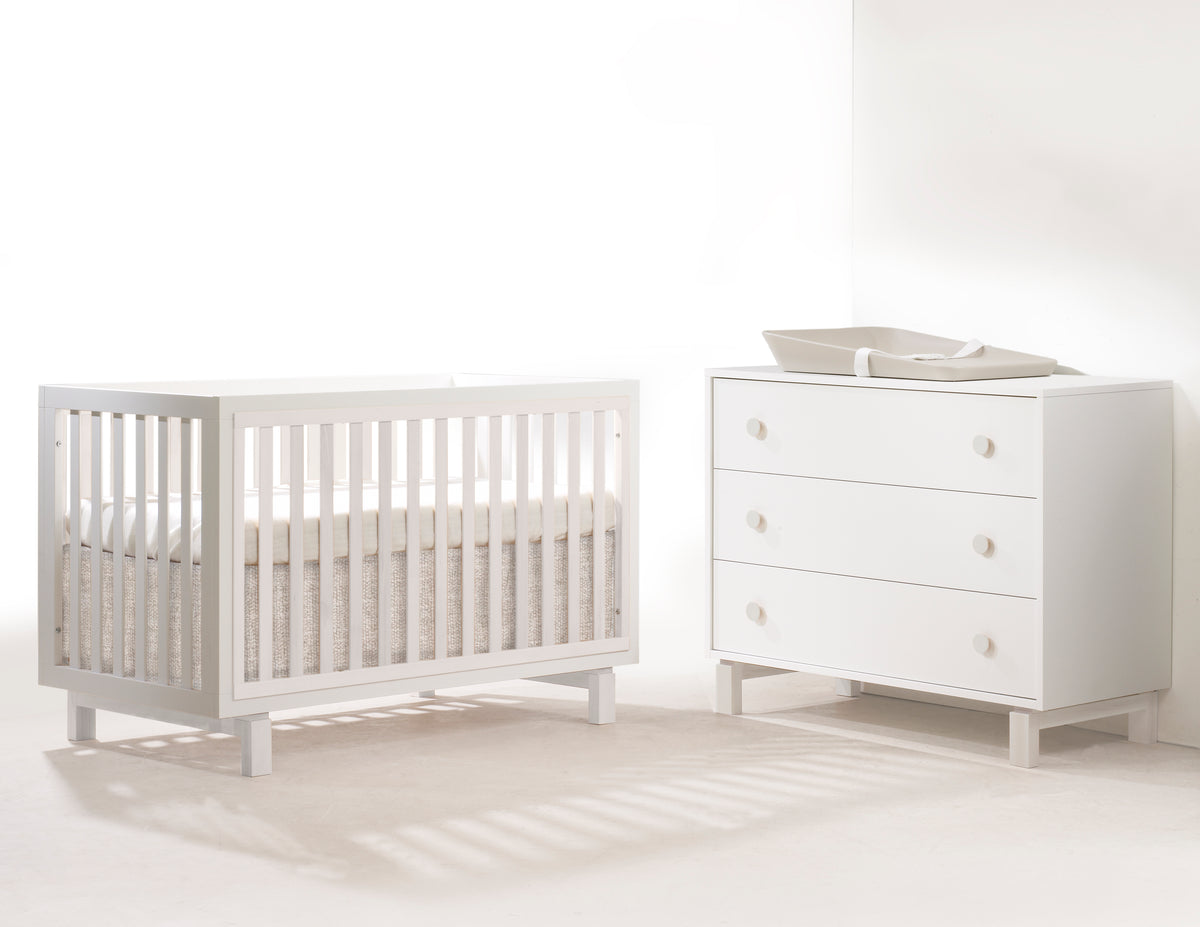 Tulip Juvenile Bjorn Classic Crib and 3 Drawer Dresser Dresser - White Tulip Juvenile