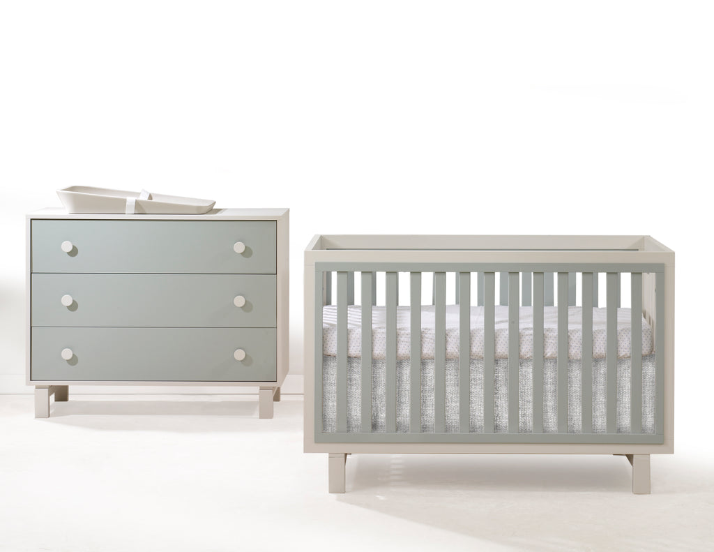 Tulip Juvenile Bjorn Classic Crib and 3 Drawer Dresser - Latte/Sage Tulip Juvenile