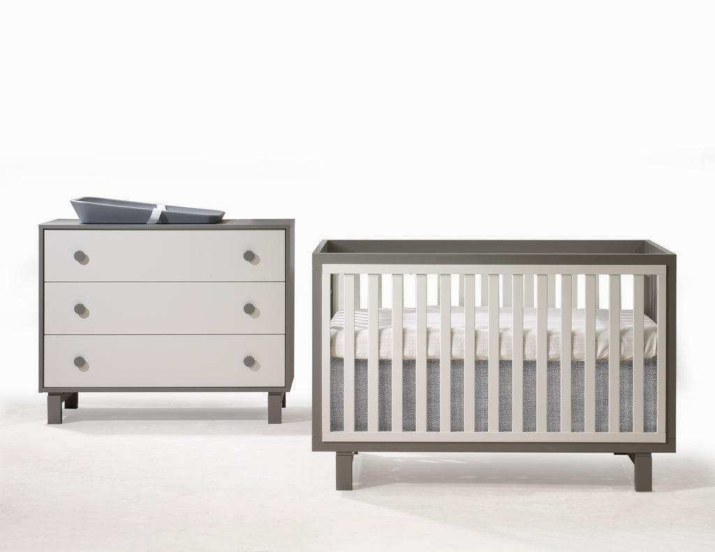Tulip Juvenile Bjorn Classic Crib and 3 Drawer Dresser - Latte/Taupe Tulip Juvenile