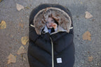 7 AM Car Seat Cocoon - Tundra Black Faux Fur (0-12M) 7 a.m. Enfant