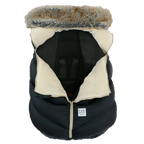 7 AM Car Seat Cocoon - Tundra Black Faux Fur (0-12M) 7 a.m. Enfant