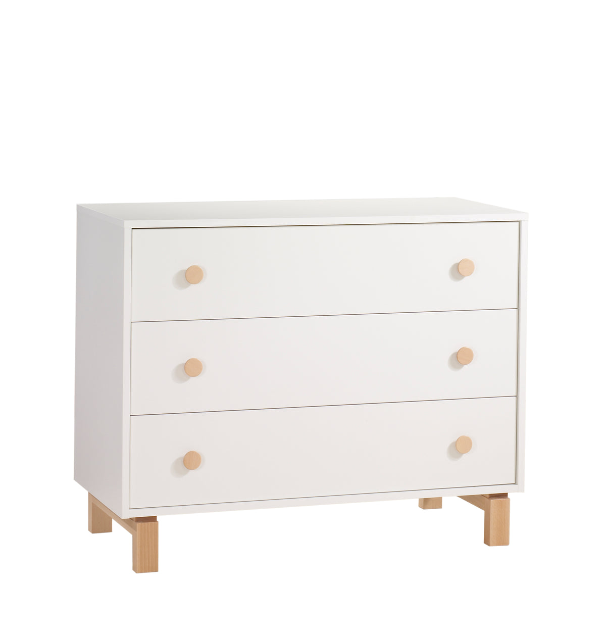 Tulip Juvenile Bjorn Classic Crib and 3 Drawer Dresser - White/Natural Tulip Juvenile