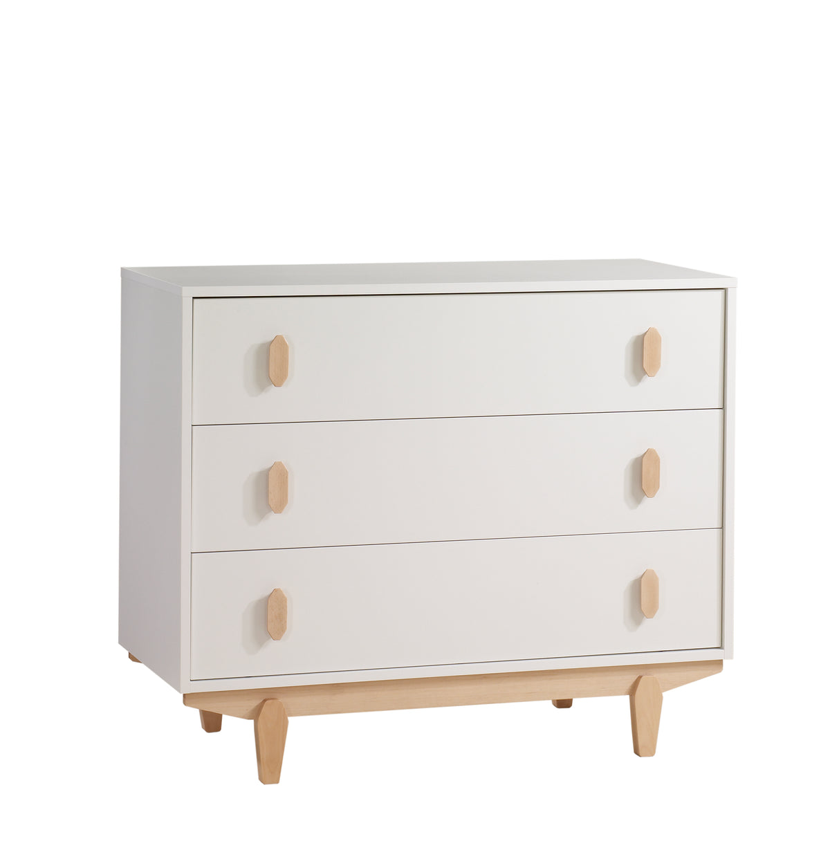 Tulip Juvenile Tate Classic Crib and 3 Drawer Dresser XL - White/Natural Tulip Juvenile