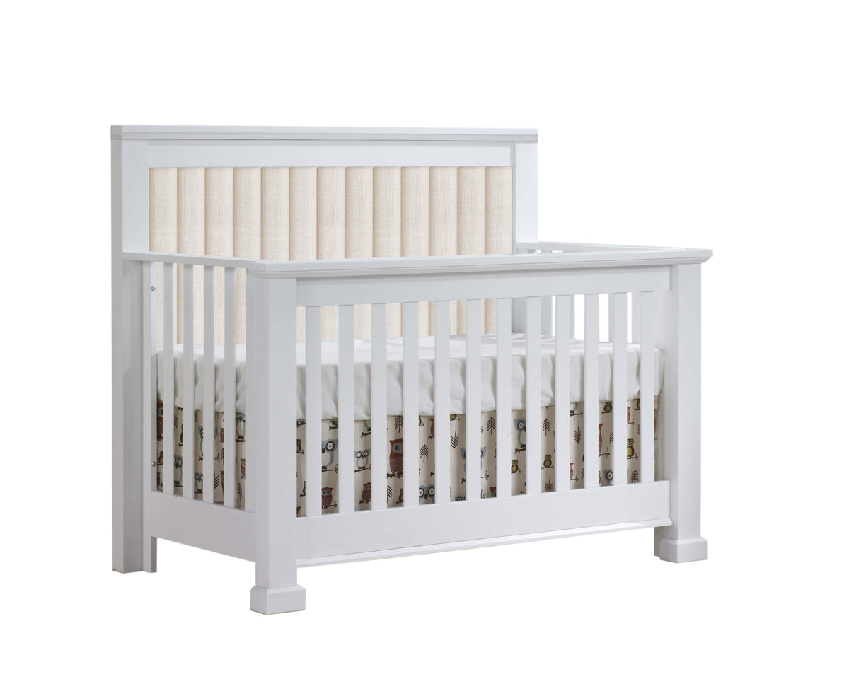 Taylor 5-in-1 Convertible Crib (Custom Order 12 - 16 Weeks) White Talc Upholstery Natart