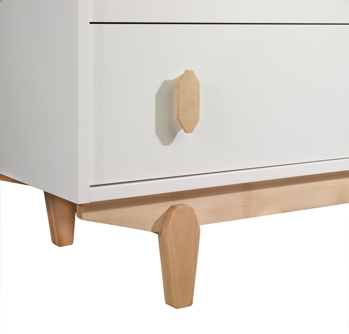 Tulip Juvenile Tate Classic Crib and 3 Drawer Dresser XL - White/Natural Tulip Juvenile