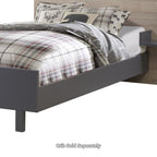 Tulip Juvenile Metro Twin Bed Conversion Rail Kit & Low Profile Footboard Charcoal Natart