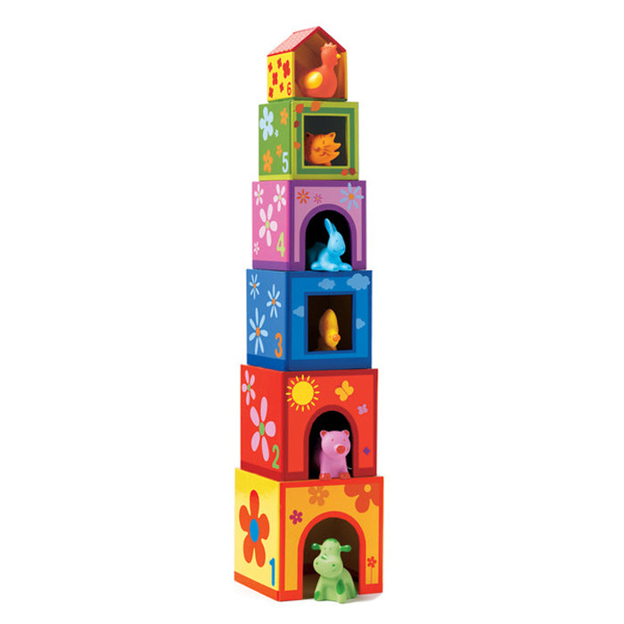 Djeco Topani Farm Nest & Stack Block Set Djeco