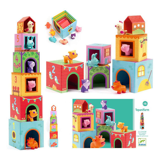 Djeco Topani Farm Nest & Stack Block Set Djeco