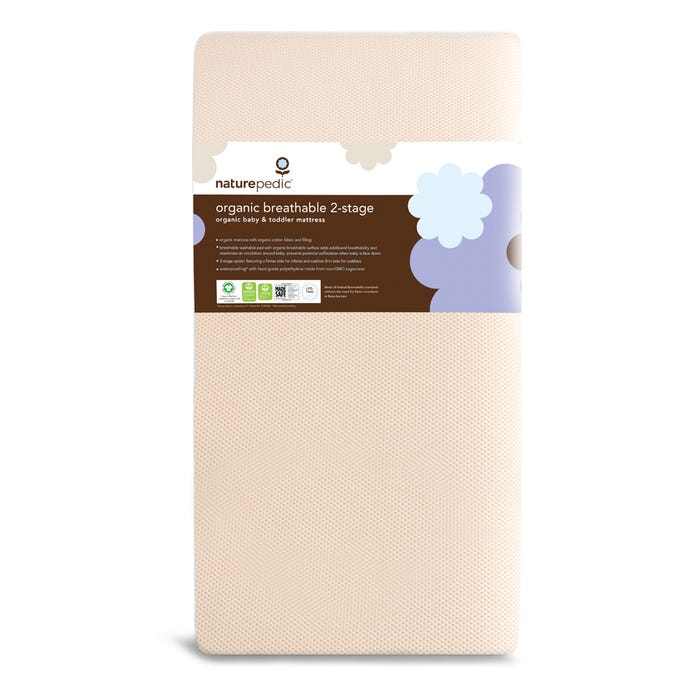 Naturepedic Organic Breathable 2-Stage Baby Crib Mattress MC46 Naturepedic