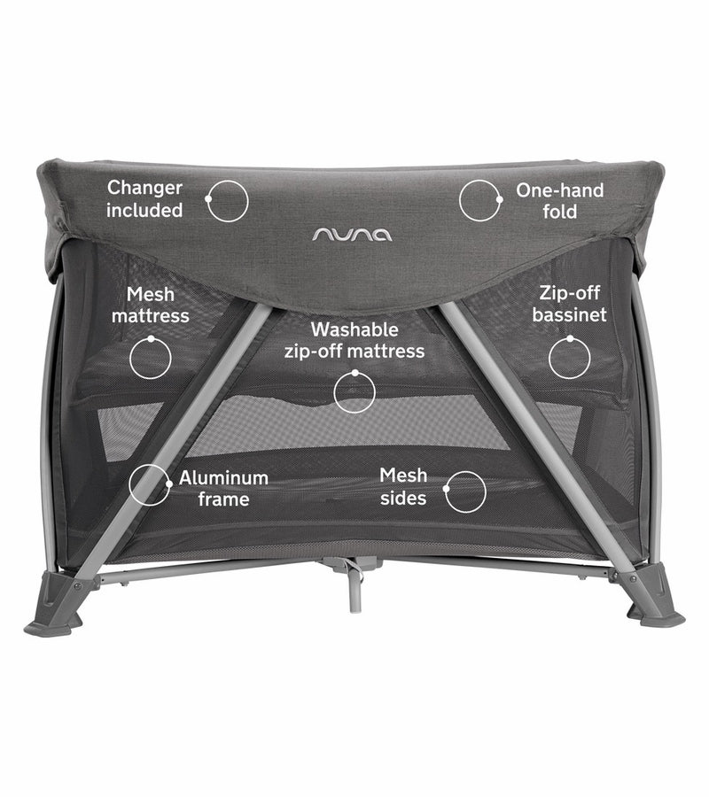 Nuna SENA Aire Playard and Changer Bundle - Granite Nuna