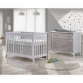 Tulip Juvenile Metro Crib & Dresser Set - White/Sand Natart